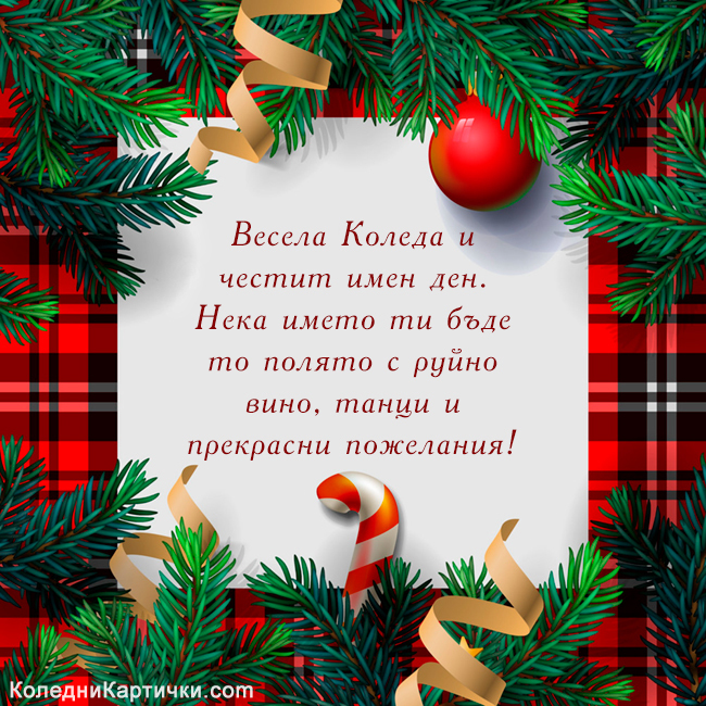 Весела Коледа и честит имен ден. Нека името ти бъде то полято с руйно вино, танци и прекрасни пожелания!